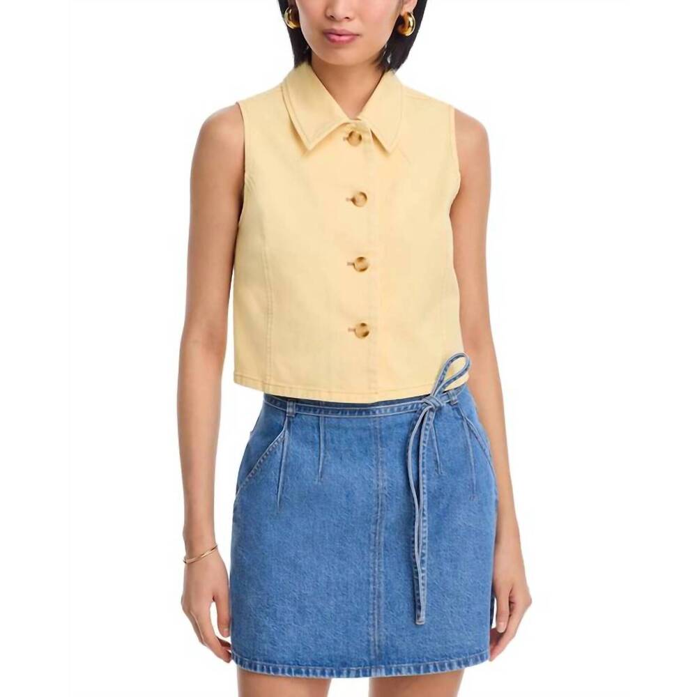 NEW TANYA TAYLOR parton denim top in butter
